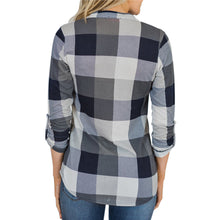 Load image into Gallery viewer, V-neck plaid printed casual Blouse
