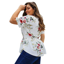 Load image into Gallery viewer, Oversized V-neck shirt print Top
