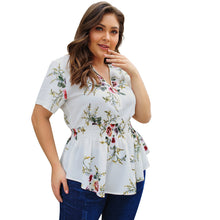 Load image into Gallery viewer, Oversized V-neck shirt print Top
