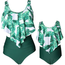 Load image into Gallery viewer, Printed high waist bikini ruffled parent-child Swimsuit
