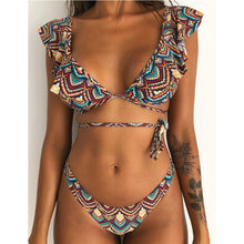 Load image into Gallery viewer, New split printed Bikini Swimsuit
