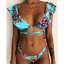 Load image into Gallery viewer, New split printed Bikini Swimsuit
