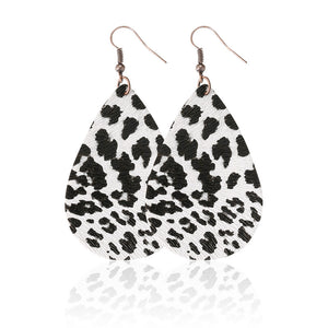 Fashionable leather Earrings, floral lattice drop Earrings