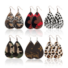 Load image into Gallery viewer, Fashionable leather Earrings, floral lattice drop Earrings
