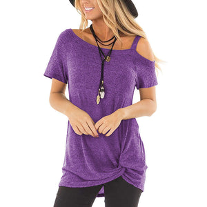 Twisted T-shirt short sleeve strapless Tops