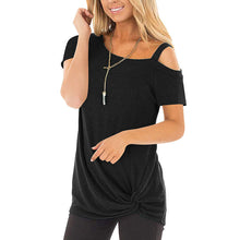 Load image into Gallery viewer, Twisted T-shirt short sleeve strapless Tops
