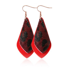 Load image into Gallery viewer, Popular leather Earrings, Leopard-print leather Earrings
