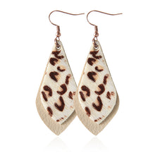 Load image into Gallery viewer, Popular leather Earrings, Leopard-print leather Earrings
