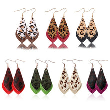 Load image into Gallery viewer, Popular leather Earrings, Leopard-print leather Earrings
