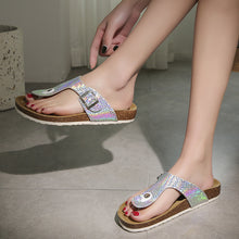 Load image into Gallery viewer, Women&#39;s colorful rhinestone flip-flops， Fashion Sandals
