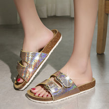 Load image into Gallery viewer, Women&#39;s colorful rhinestone flip-flops， Fashion Sandals
