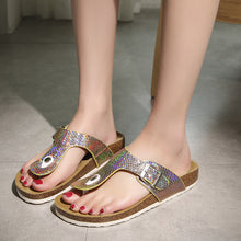 Load image into Gallery viewer, Women&#39;s colorful rhinestone flip-flops， Fashion Sandals
