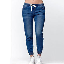 Load image into Gallery viewer, Ladies&#39; Lace-up Washed Feet Lantern Jeans, Trousers, Shorts.
