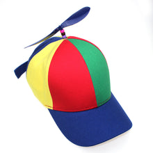 Load image into Gallery viewer, Propeller rotating bamboo dragonfly rainbow color matching Children Baseball Cap, Adult Baseball Cap
