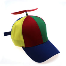 Load image into Gallery viewer, Propeller rotating bamboo dragonfly rainbow color matching Children Baseball Cap, Adult Baseball Cap
