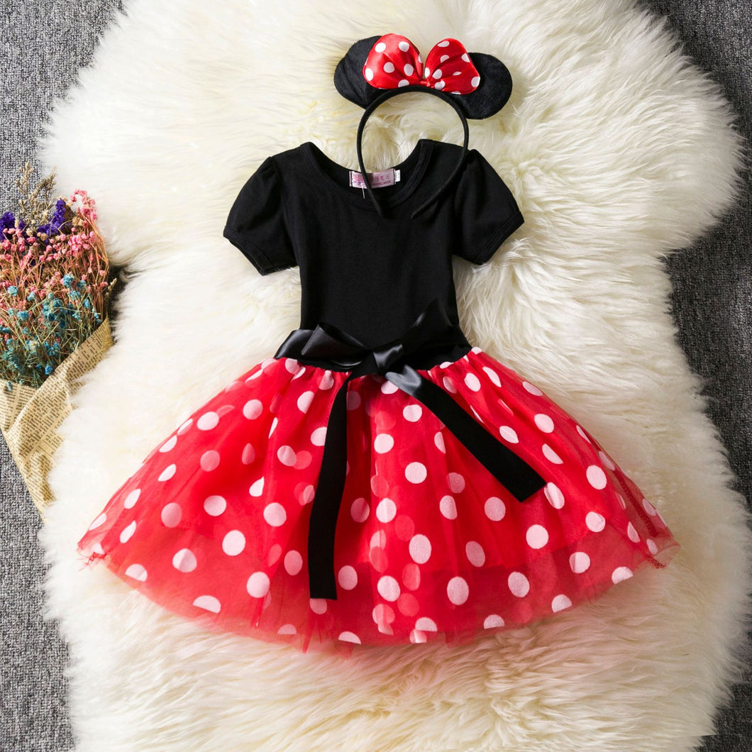 Girls' Polka Dot Mesh Dress