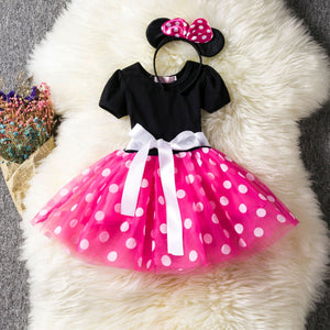 Girls' Polka Dot Mesh Dress