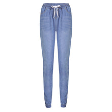 Load image into Gallery viewer, Ladies&#39; Lace-up Washed Feet Lantern Jeans, Trousers, Shorts.
