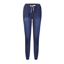 Load image into Gallery viewer, Ladies&#39; Lace-up Washed Feet Lantern Jeans, Trousers, Shorts.
