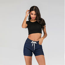 Load image into Gallery viewer, Ladies&#39; Lace-up Washed Feet Lantern Jeans, Trousers, Shorts.
