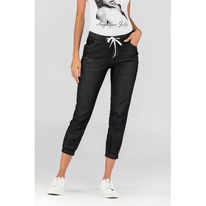 Ladies' Lace-up Washed Feet Lantern Jeans, Trousers, Shorts.