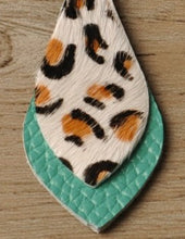 Load image into Gallery viewer, Popular leather Earrings, Leopard-print leather Earrings
