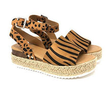 Load image into Gallery viewer, Hemp rope wedge light bottom fish mouth Women Sandals
