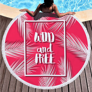 Round beach towel, microfiber beach towel, coral velvet beach towel