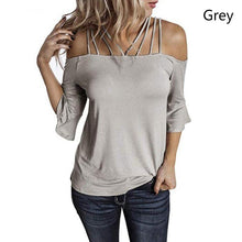 Load image into Gallery viewer, Women&#39;s shoulder strap T-shirt
