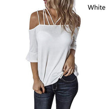 Load image into Gallery viewer, Women&#39;s shoulder strap T-shirt
