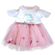 Load image into Gallery viewer, Children&#39;s cartoon short-sleeved T-shirt princess Dress
