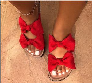 Bowknot flat women's Slippers, Bow Sandals