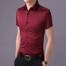 Load image into Gallery viewer, Summer men&#39;s short-sleeved Shirt, men&#39;s slim solid color Shirt
