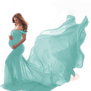 Silky cotton maternity fluttering sleeves Dress