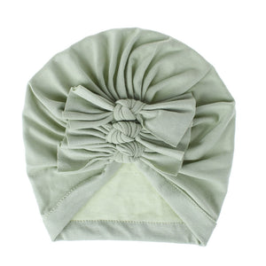 Soft knitted fabric pleated bow Baby Hat