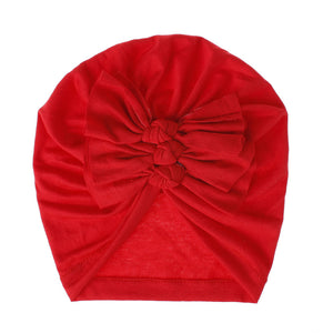 Soft knitted fabric pleated bow Baby Hat