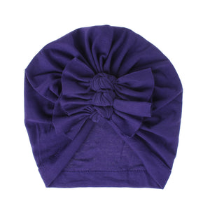 Soft knitted fabric pleated bow Baby Hat