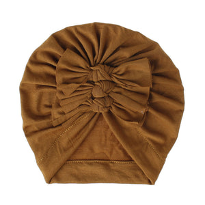 Soft knitted fabric pleated bow Baby Hat