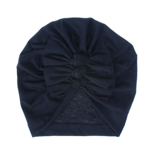 Soft knitted fabric pleated bow Baby Hat