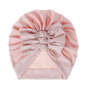 Soft knitted fabric pleated bow Baby Hat