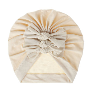 Soft knitted fabric pleated bow Baby Hat