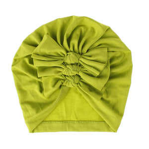 Soft knitted fabric pleated bow Baby Hat