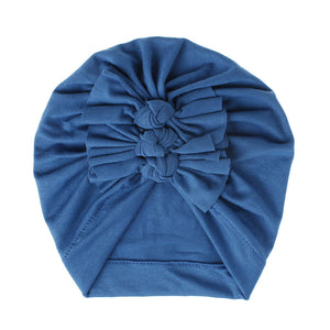 Soft knitted fabric pleated bow Baby Hat