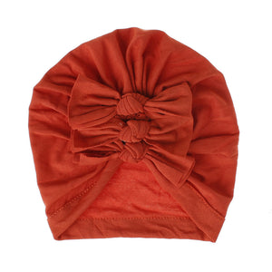 Soft knitted fabric pleated bow Baby Hat