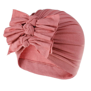 Soft knitted fabric pleated bow Baby Hat