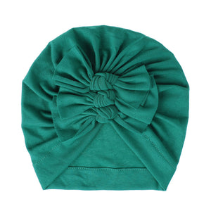 Soft knitted fabric pleated bow Baby Hat