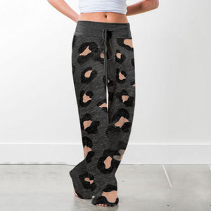 Lace-up casual Trousers, loose lace-up camouflage printed Pants