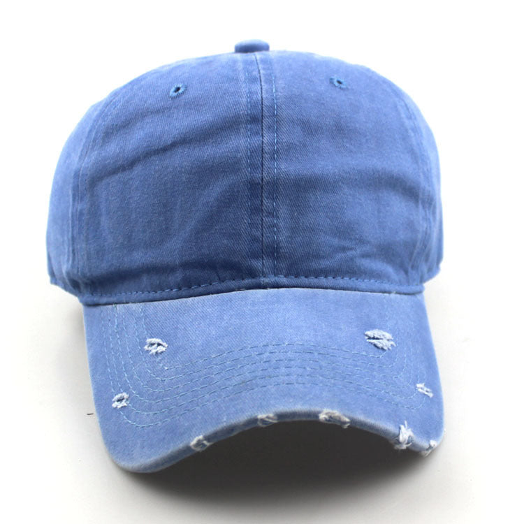 Solid color washed baseball Cap, outdoor shade cowboy Hat