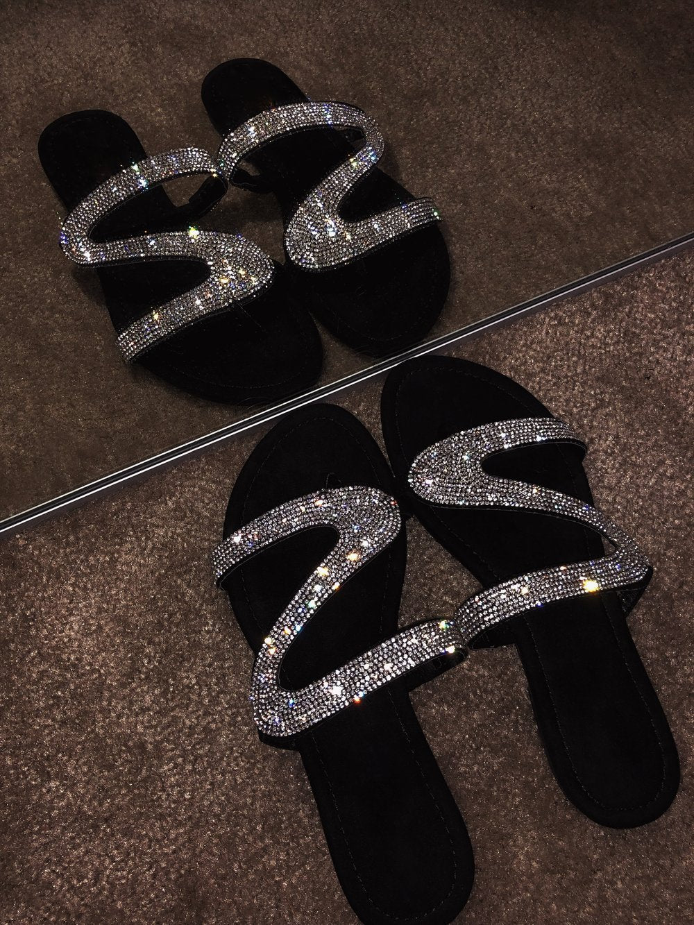 Rhinestone Slippers, Sandals