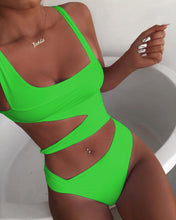 Load image into Gallery viewer, Solid color one-piece Bikini Swimsuit
